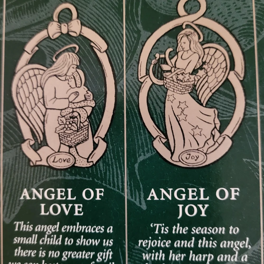 Longaberger Silver Angel & Nativity Holiday Ornaments (Set of 4)